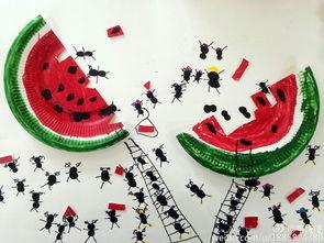 中班美术蚂蚁吃瓜,蚂蚁吃瓜的趣味创作之旅